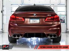 Load image into Gallery viewer, AWE Tuning 18-19 BMW M5 (F90) 4.4T AWD Cat-Back Exhaust - Track Edition (Chrome Silver Tips)