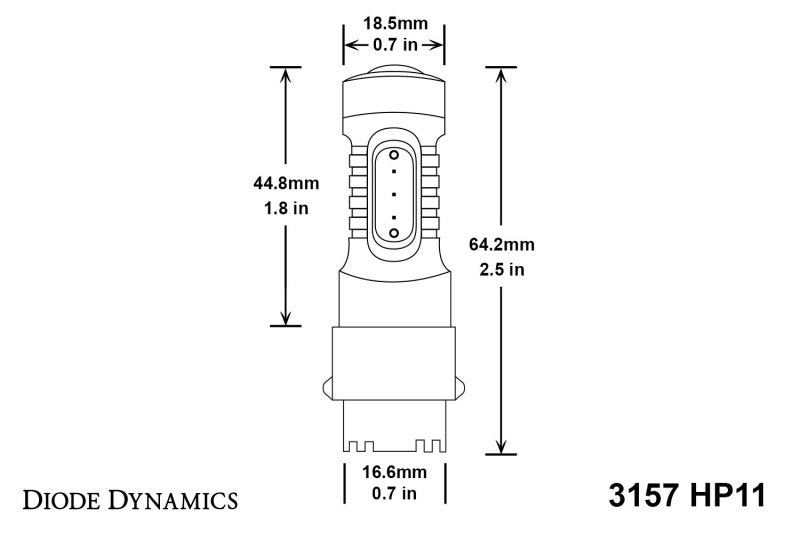Diode Dynamics 3157 LED Bulb HP11 LED - Amber Set of 6 - GTR Auto