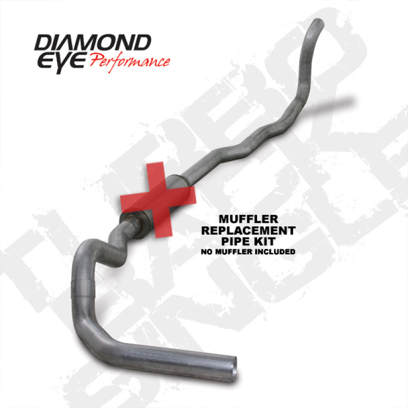 Diamond Eye KIT 4in Turbo Back MFLR RPLCMENT PIPE SGL AL: 89-93 DODGE CUMMINS 5.9L - GTR Auto