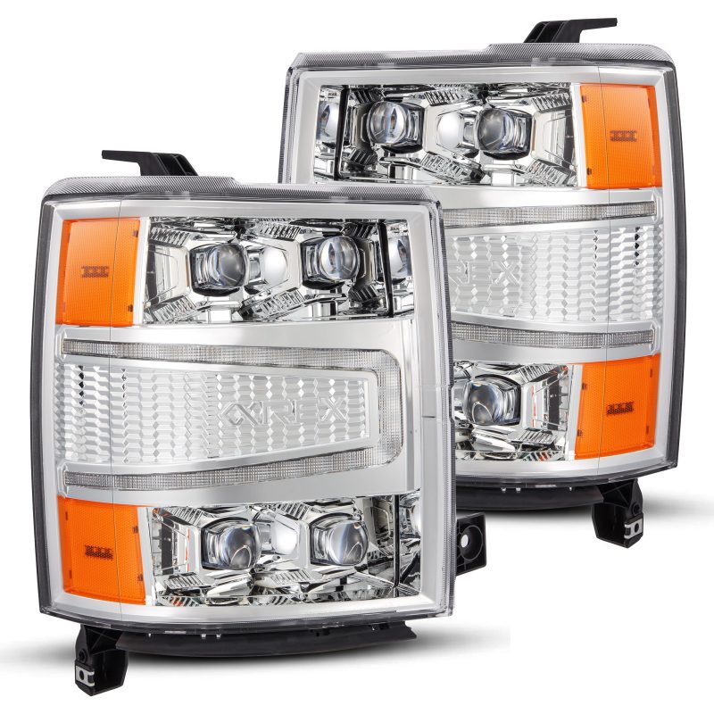 AlphaRex 04-15 Chevy 1500HD NOVA-Series LED Proj Headlights Chrome w/Activ Light/Seq Signal & SB DRL - GTR Auto
