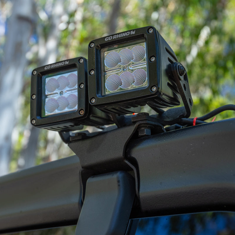 Go Rhino 18-20 Jeep Wrangler JL/JLU Light Mount - One or Two 3in Cubes - GTR Auto