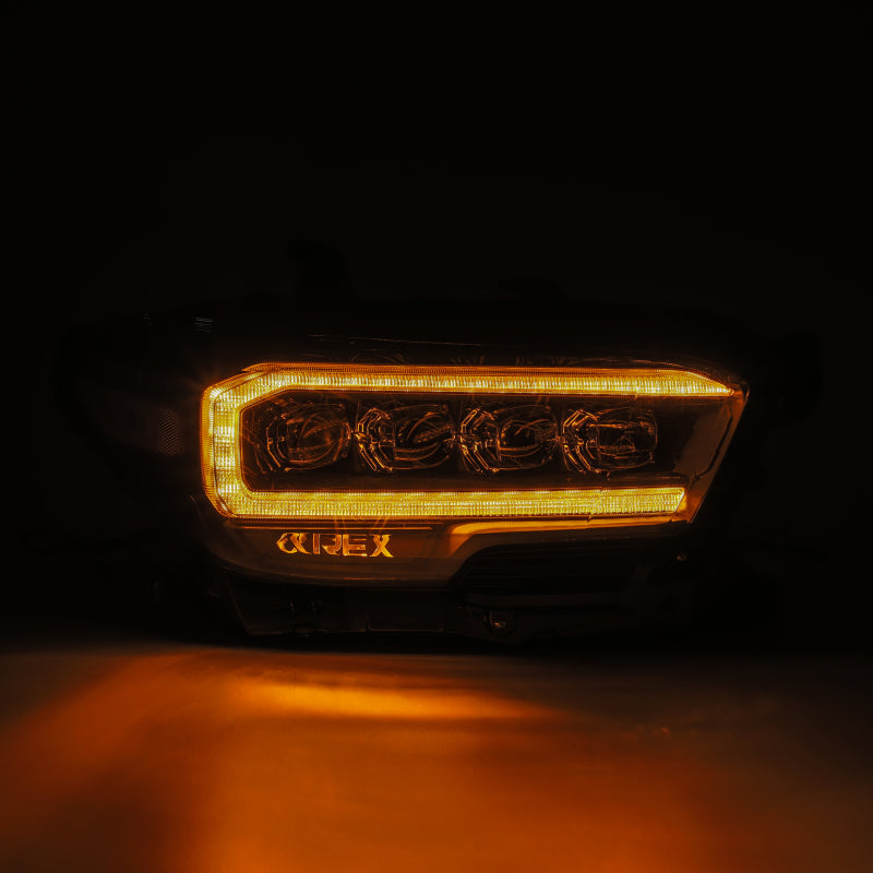 AlphaRex 16-20 Toyota Tacoma NOVA LED Projector Headlights Plank Style Chrome w/Activation Light - GTR Auto