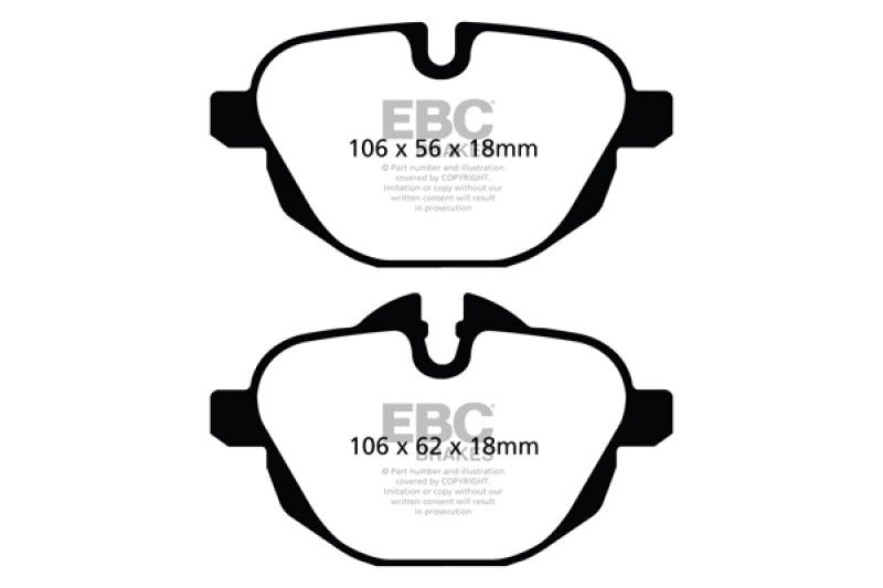 EBC 11+ BMW X3 2.0 Turbo (F25) Greenstuff Rear Brake Pads - GTR Auto