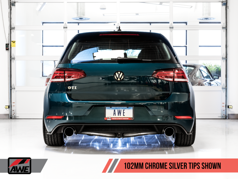 AWE Tuning Volkswagen GTI MK7.5 2.0T Touring Edition Exhaust w/Chrome Silver Tips 102mm - GTR Auto