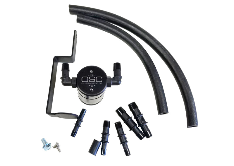 J&L 99-04 Ford Mustang GT Passenger Side Oil Separator 3.0 - Black Anodized - GTR Auto