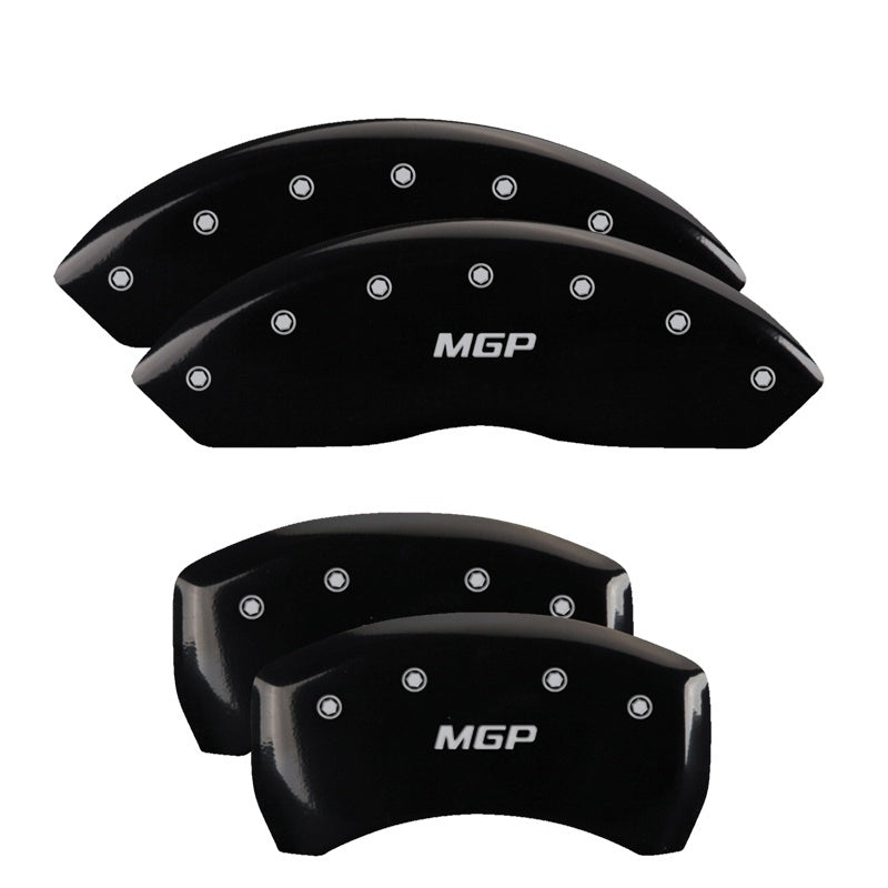 MGP 4 Caliper Covers Engraved Front & Rear MGP Black finish silver ch - GTR Auto
