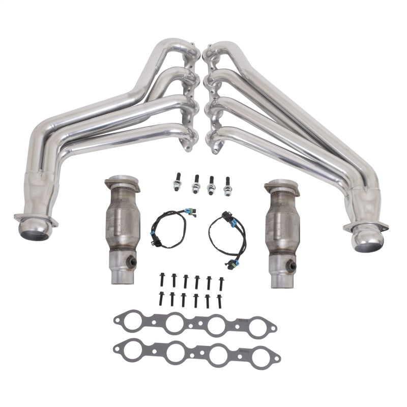 BBK 10-15 Camaro LS3 L99 Long Tube Exhaust Headers With Converters - 1-3/4 Silver Ceramic - GTR Auto