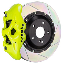 Load image into Gallery viewer, Brembo 11-18 Cayenne Turbo Rear GT BBK 4 Piston Cast 380x28 2pc Rotor Slotted Type1 - Fluo. Yellow