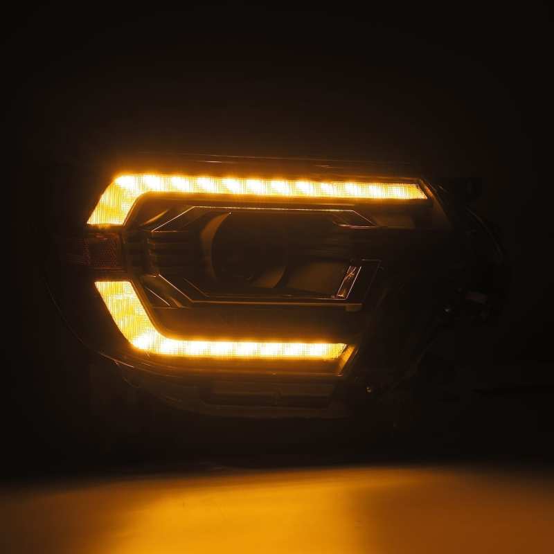 AlphaRex 12-15 Toyota Tacoma LUXX LED Projector Headlights Plank Style Black w/DRL - GTR Auto