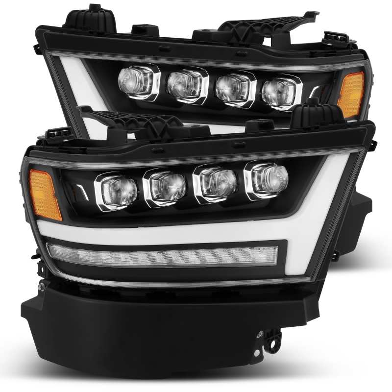 AlphaRex 19-20 Ram 1500HD NOVA LED Proj Headlight Plank Style Matte Blk w/Activ Light/Seq Signal/DRL - GTR Auto