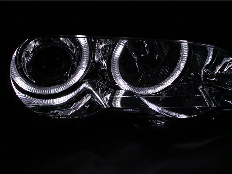 ANZO 2000-2003 BMW 3 Series E46 Projector Headlights w/ Halo Chrome - GTR Auto