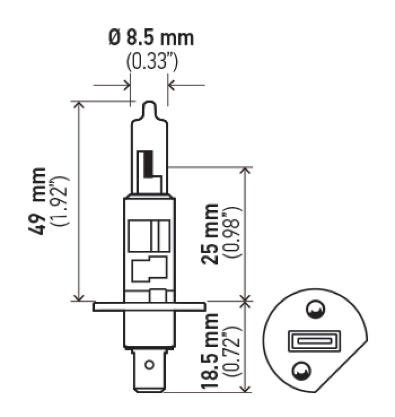 Hella Optilux H1 12V/55W XY Yellow Bulb - GTR Auto
