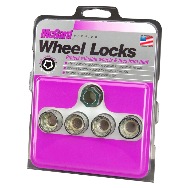 McGard Wheel Lock Nut Set - 4pk. (Under Hub Cap / Cone Seat) 9/16-18 / 15/16 Hex / 1.015in. L - GTR Auto