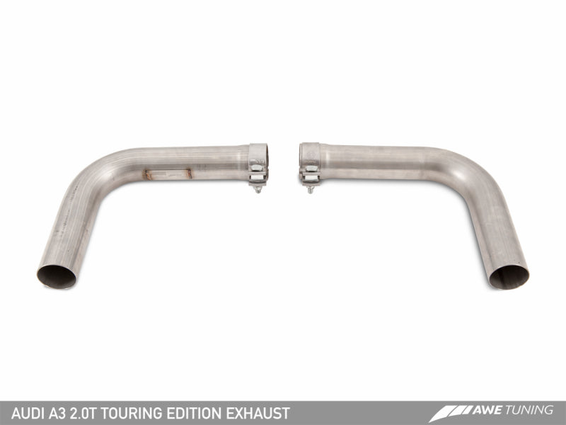 AWE Tuning Audi 8V A3 Touring Edition Exhaust - Dual Outlet Diamond Black 90 mm Tips - GTR Auto