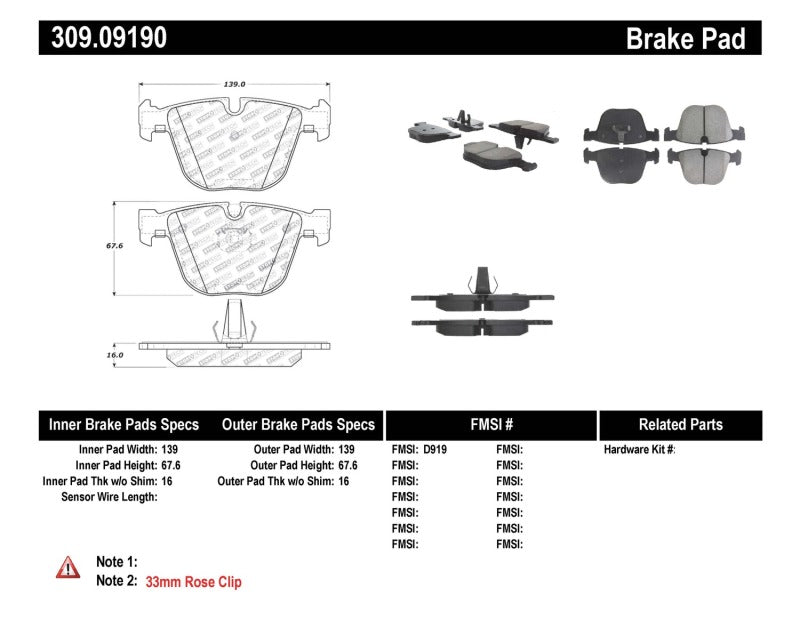 StopTech Performance 06-09 BMW M5 E60 / 07-09 M6 E63/E63 Rear Brake Pads - GTR Auto