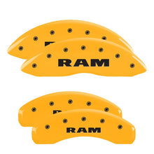 Load image into Gallery viewer, MGP 4 Caliper Covers Engraved Front &amp; Rear MGP Yellow Finish Black Char 2011 Dodge Nitro