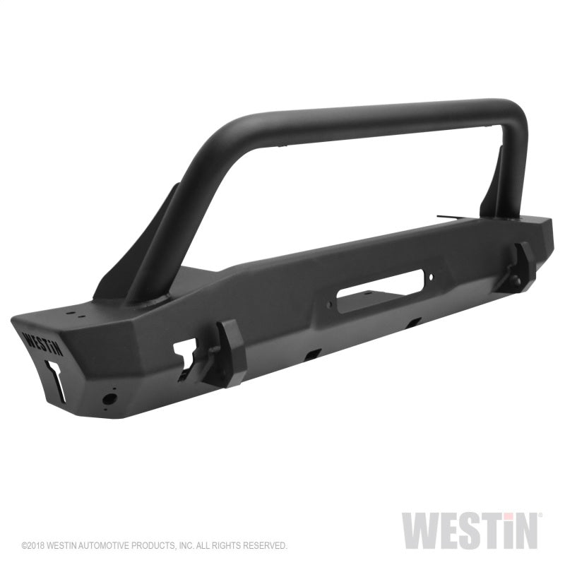 Westin 18-22 Jeep Wrangler JL / 20-22 Gladiator WJ2 Stubby Front Bumper w/Bull Bar - Tex. Blk - GTR Auto