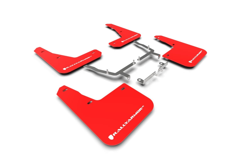 Rally Armor 19-25 Ford Focus ST MK4 Red UR Mud Flap w/White Logo