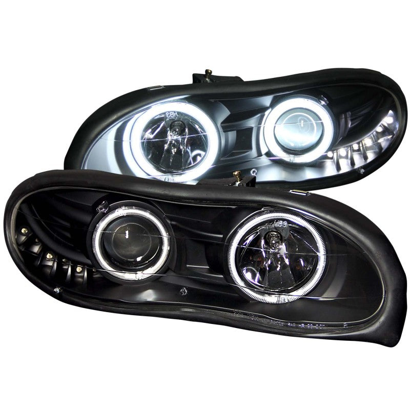 ANZO 1998-2002 Chevrolet Camaro Projector Headlights w/ Halo Black - GTR Auto