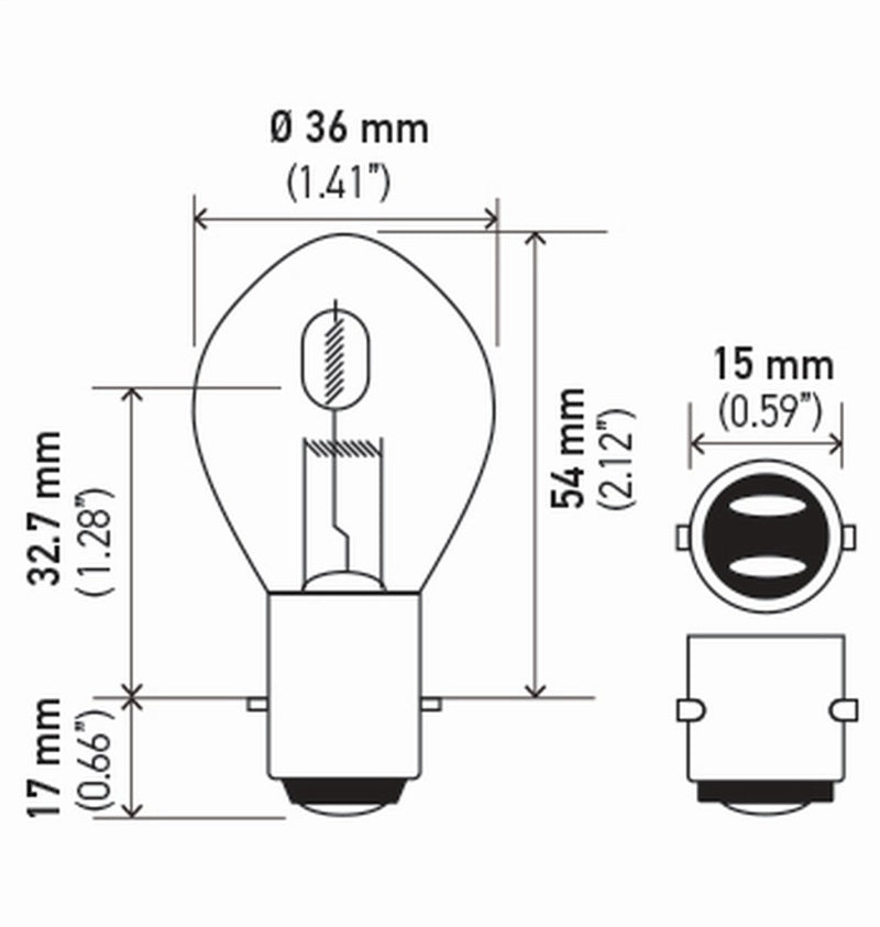 Hella Bulb 6235 12V 35/35W Ba20D B11 S2 Sb - GTR Auto
