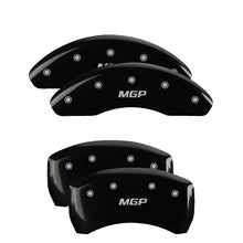 Load image into Gallery viewer, MGP 4 Caliper Covers Engraved Front &amp; Rear MGP Black finish silver ch - GTR Auto