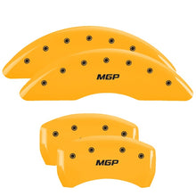 Load image into Gallery viewer, MGP 4 Caliper Covers Engraved Front &amp; Rear MGP Yellow Finish Black Characters 2003 BMW 525I - GTR Auto