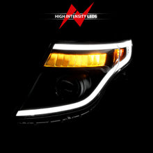 Load image into Gallery viewer, ANZO 11-15 Ford Explorer (w/Factory Halogen HL Only) Projector Headlights w/Light Bar Black Housing - GTR Auto