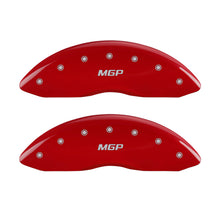 Load image into Gallery viewer, MGP 4 Caliper Covers Engraved Front &amp; Rear MGP Red finish silver ch - GTR Auto