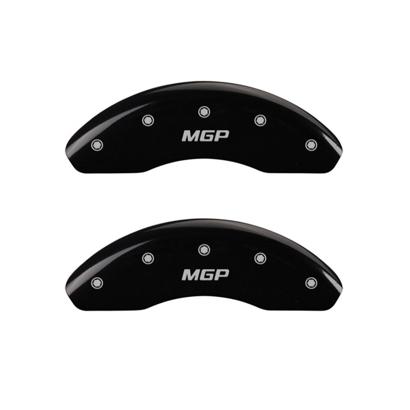 MGP Front set 2 Caliper Covers Engraved Front MGP Black finish silver ch - GTR Auto