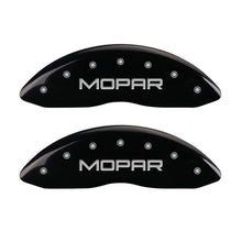 Load image into Gallery viewer, MGP 4 Caliper Covers Engraved Front &amp; Rear MOPAR Black finish silver ch - GTR Auto