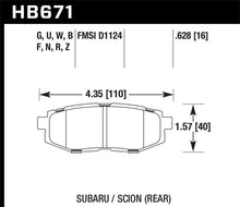 Load image into Gallery viewer, Hawk 11+ Subaru Legacy GT Performance Ceramic Rear Street Brake Pads KHB671Z.628