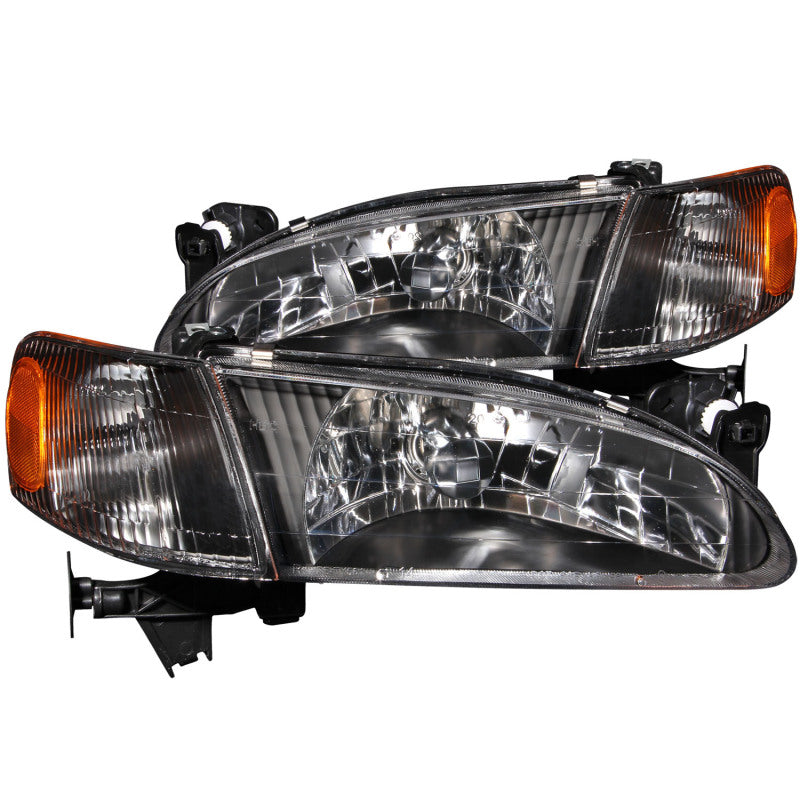 ANZO 1998-2000 Toyota Corolla Crystal Headlights Black - GTR Auto