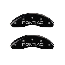 Load image into Gallery viewer, MGP 4 Caliper Covers Engraved Front Pontiac Engraved Rear Arrow Black finish silver ch