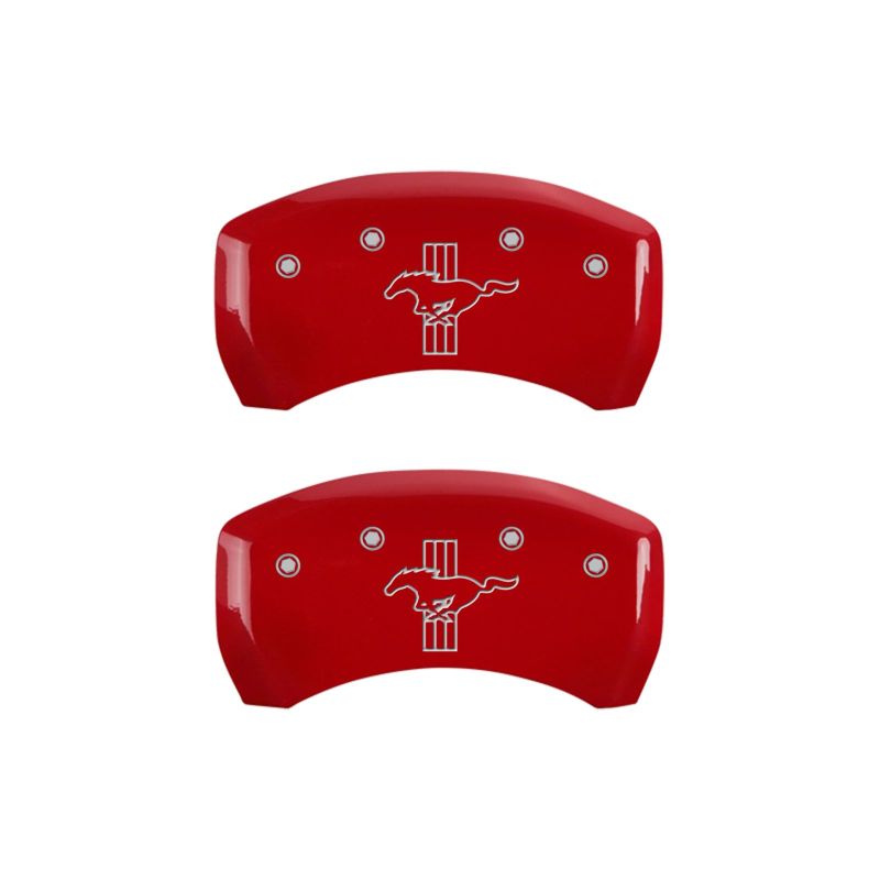 MGP Rear set 2 Caliper Covers Engraved Rear GT500 Shelby & Cobra Red finish silver ch - GTR Auto