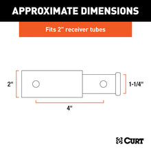 Load image into Gallery viewer, Curt Receiver Tube Adapter (2in to 1-1/4in Shank 3500lbs GTW 4in Length)