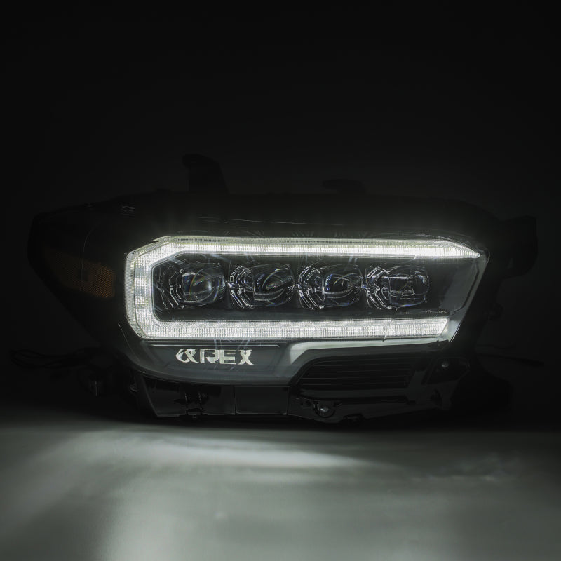 AlphaRex 16-20 Toyota Tacoma NOVA LED Projector Headlights Plank Style Chrome w/Activation Light - GTR Auto