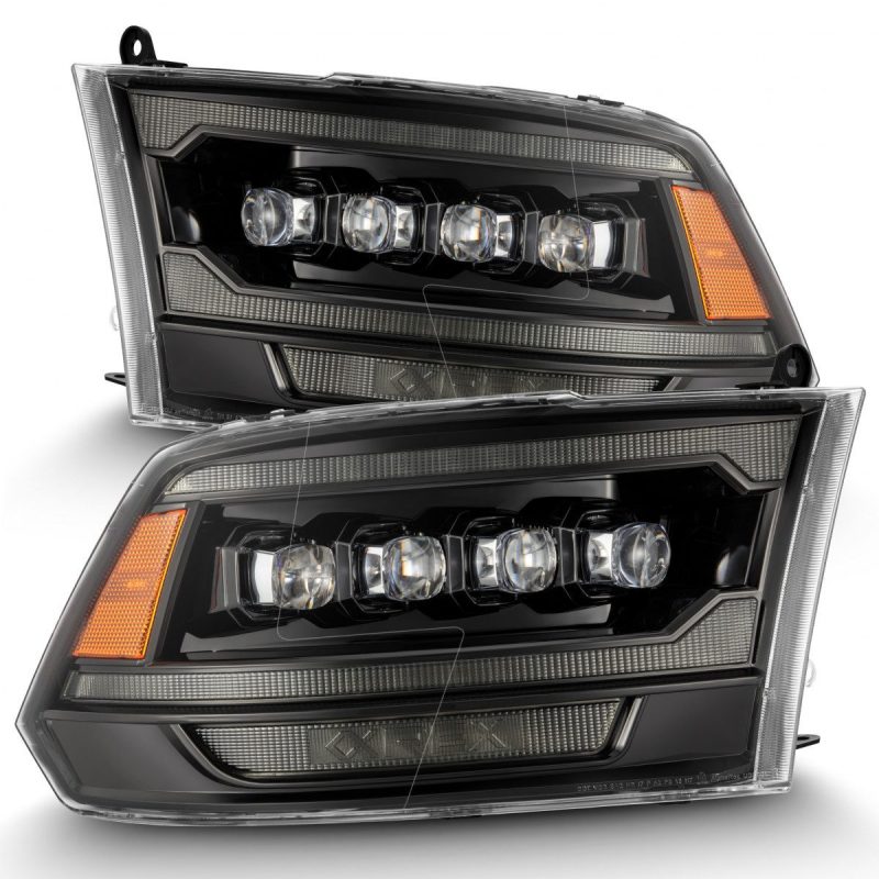 AlphaRex 09-18 Ram 2500 NOVA LED Proj Headlights Plank Style Alpha Blk w/Activ Light/Seq Signal/DRL - GTR Auto