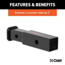 Load image into Gallery viewer, Curt Receiver Tube Adapter (2in to 1-1/4in Shank 3500lbs GTW 4in Length)