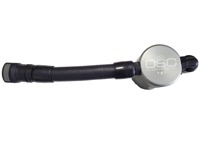 J&L 05-10 Ford Mustang GT Driver Side Oil Separator 3.0 V2 - Clear Anodized - GTR Auto