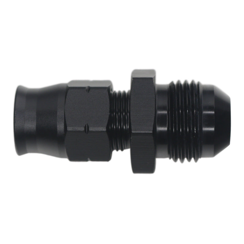 DeatschWerks 8AN Male Flare to 3/8in Hardline Compression Adapter - Anodized Matte Black 6-02-0110-B