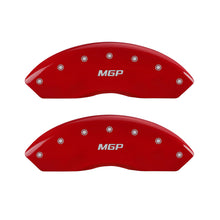 Load image into Gallery viewer, MGP 4 Caliper Covers Engraved Front &amp; Rear MGP Red finish silver ch - GTR Auto