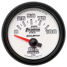 Load image into Gallery viewer, Autometer Phantom II 52mm Short Sweep Electronic 0-100psi Oil Pressure Gauge 7527
