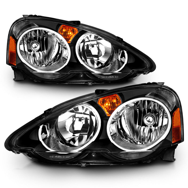 ANZO 2002-2004 Acura RSX Crystal Headlights Black - GTR Auto