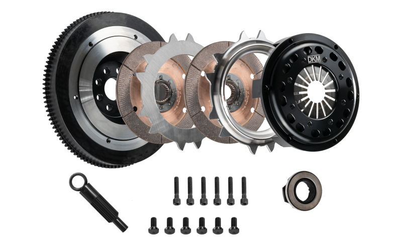 DKM Clutch VW/Audi 2.0L TSI (8 Bolt) Ceramic Twin Disc MR Clutch w/Flywheel (650 ft/lbs Torque) - GTR Auto