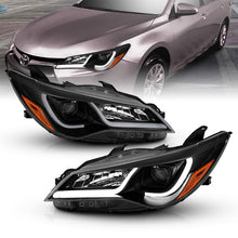 Load image into Gallery viewer, ANZO Projector Headlights With Plank Style Design Black w/Amber 15-16 Toyota Camry (4DR) 121518