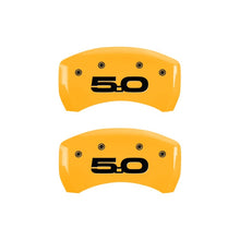 Load image into Gallery viewer, MGP Rear set 2 Caliper Covers Engraved Rear 2015/50 Yellow finish black ch 10203RM52YL