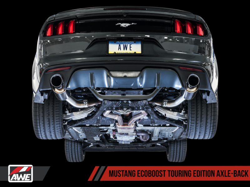 AWE Tuning S550 Mustang EcoBoost Axle-Back Exhaust - Touring Edition (Chrome Silver Tips)