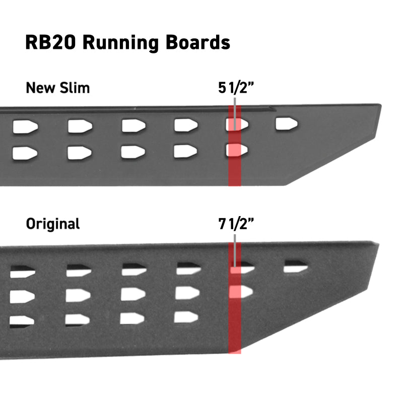 Go Rhino RB20 Slim Running Boards - Universal 87in. - Tex. Blk - GTR Auto