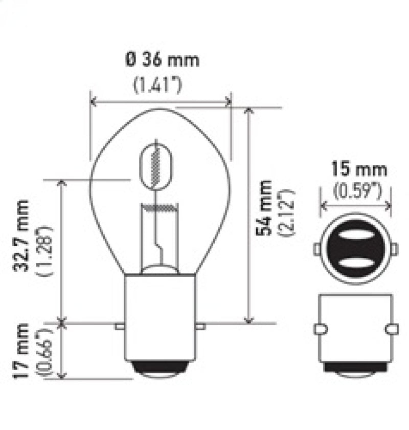 Hella Bulb 6235 12V 35/35W Ba20D B11 S2 - GTR Auto