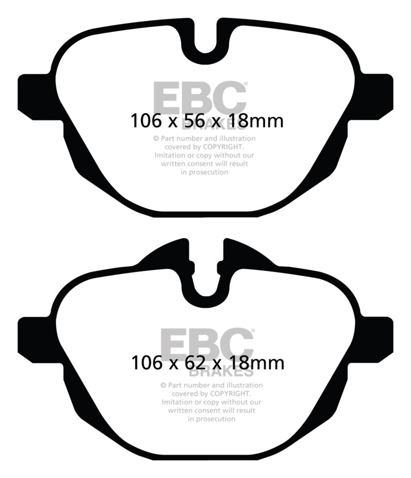 EBC 11+ BMW X3 2.0 Turbo (F25) Redstuff Rear Brake Pads - GTR Auto